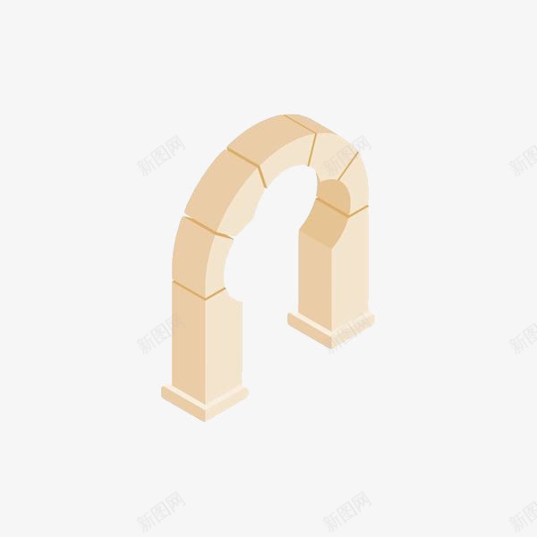 手绘黄色石拱门png免抠素材_新图网 https://ixintu.com 建筑门窗 手绘 手绘拱门 拱门 石墙 黄色手绘