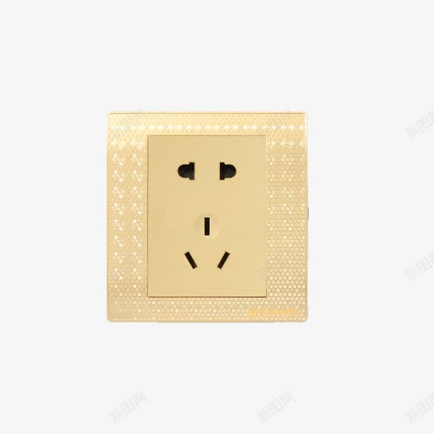 产品实物金色开关插座png免抠素材_新图网 https://ixintu.com 产品实物 开关 插座 金色