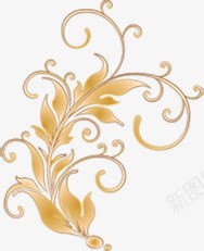 黄色质感复古花纹png免抠素材_新图网 https://ixintu.com 复古 花纹 质感 黄色