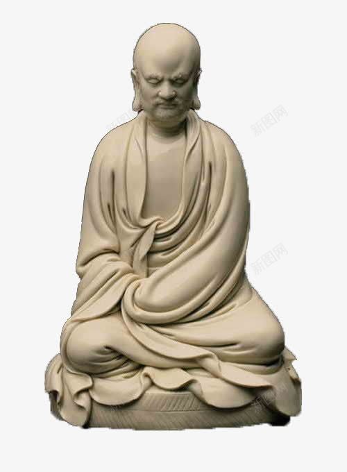 德化窑达摩坐像png免抠素材_新图网 https://ixintu.com 产品实物 人物像 德化窑 文物 达摩