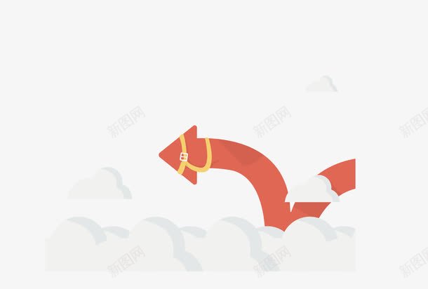 白云箭头png免抠素材_新图网 https://ixintu.com 商务 白云 红色箭头 装饰