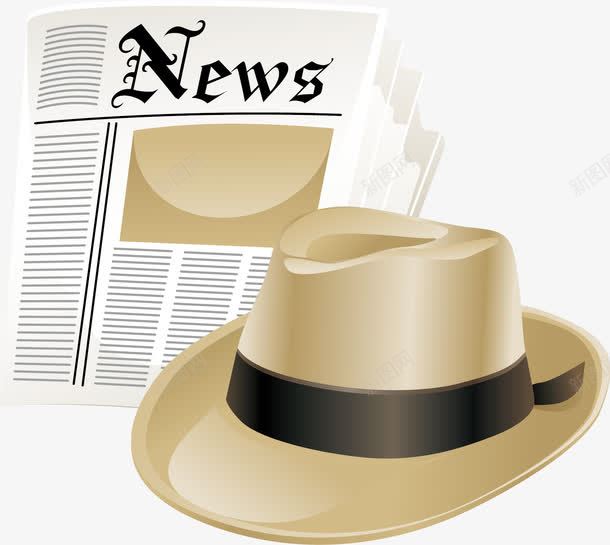 报纸和帽子片矢量图ai免抠素材_新图网 https://ixintu.com 帽子 帽子素材 报纸 矢量报纸和帽子 矢量图