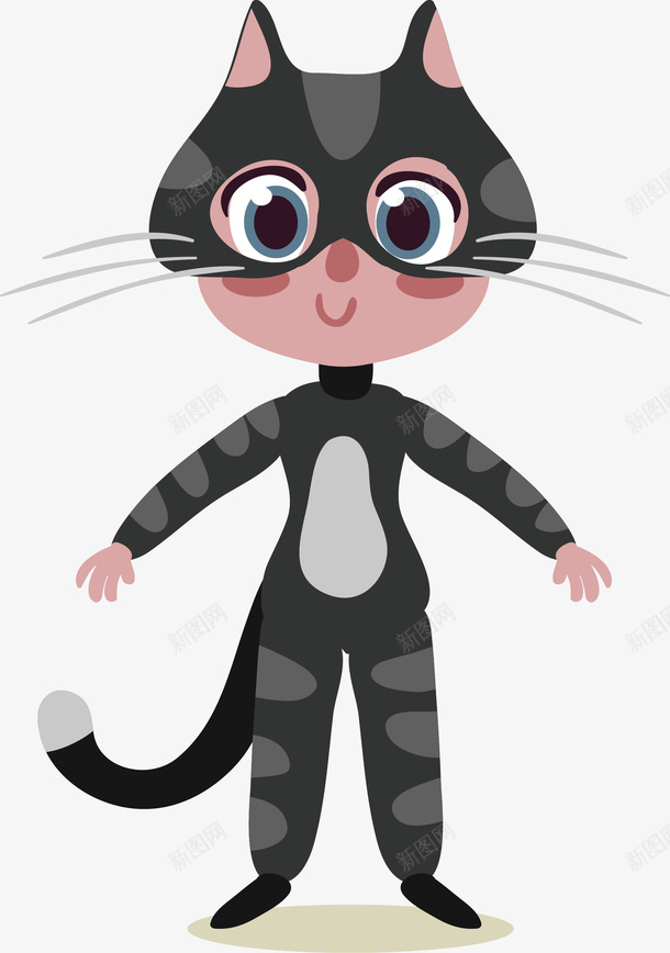 猫人装扮的孩子矢量图ai免抠素材_新图网 https://ixintu.com happyhallowee happyhalloween 万圣节 万圣节猫人 猫人 猫人装扮 矢量png 矢量图
