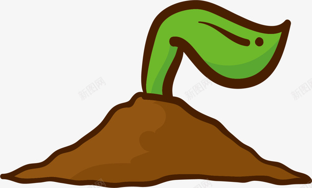 卡通春季泥土树苗png免抠素材_新图网 https://ixintu.com 春天 春季 春日 树苗 植树节 种子 自然 草苗 黄色泥土