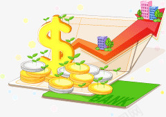 商业金事插图矢量图ai免抠素材_新图网 https://ixintu.com 商务 箭头 金币 金融 矢量图