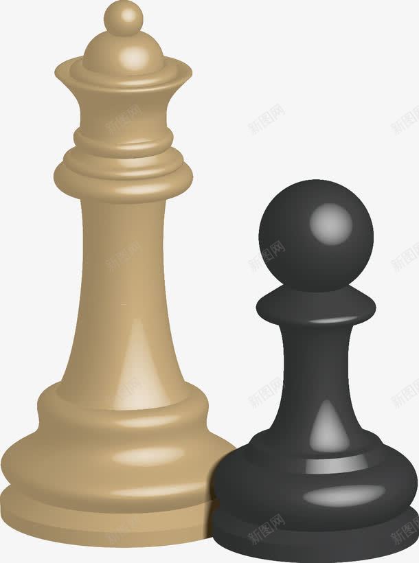 手绘国际象棋两枚棋子png免抠素材_新图网 https://ixintu.com 国际象棋 手绘 西洋棋