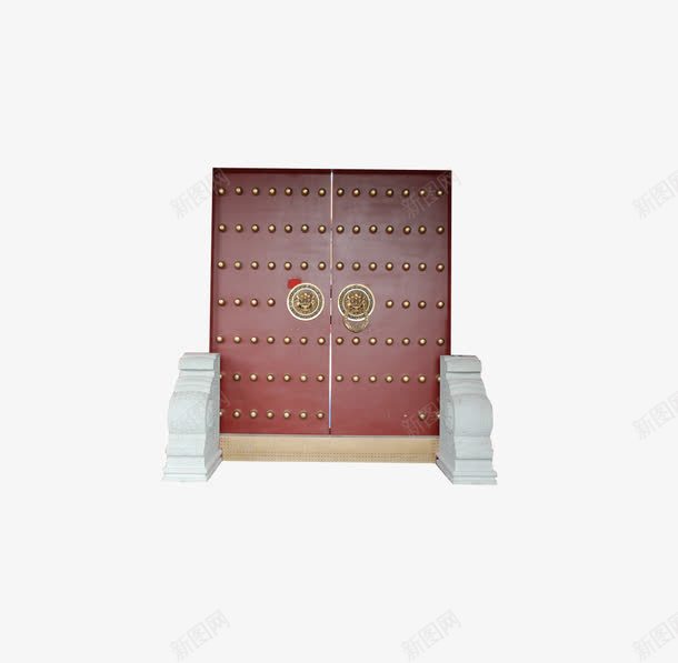 红色带石柱宫门png免抠素材_新图网 https://ixintu.com 免抠 实物图 宫门 石柱 素材 红色