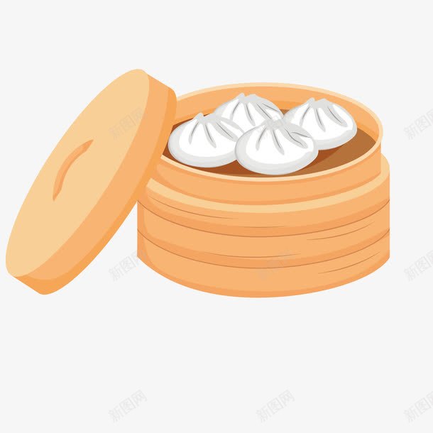 可爱包子矢量图eps免抠素材_新图网 https://ixintu.com 海报 矢量包子 蒸包子 蒸笼 矢量图
