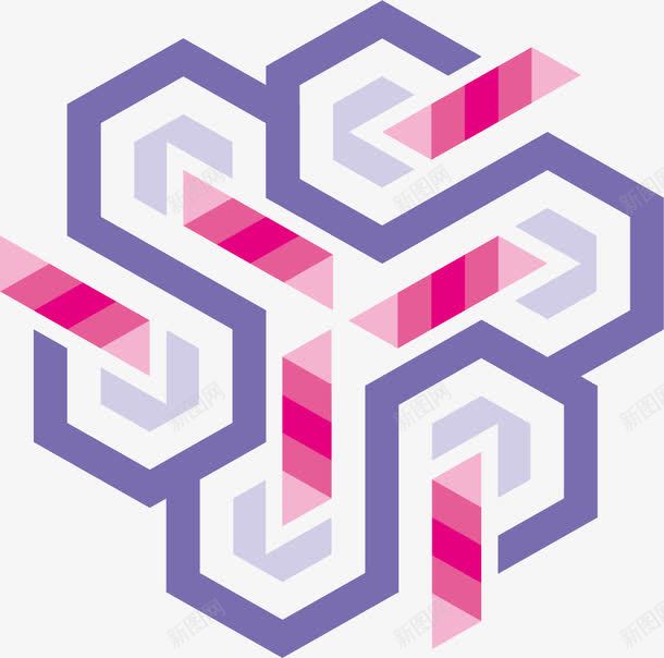 紫色几何六边形拐棍矢量图ai免抠素材_新图网 https://ixintu.com 澶氳竟褰 绱 鍏 鍑犱綍 鎷愭 鐭噺绱犳潗 矢量图