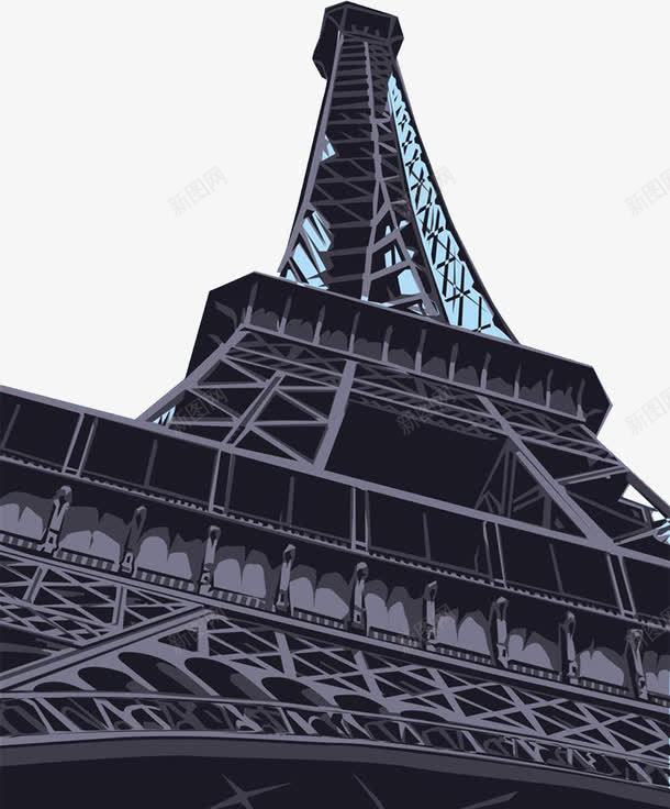 黑色的巴黎铁塔png免抠素材_新图网 https://ixintu.com 巴黎铁塔 建筑 旅游 黑色