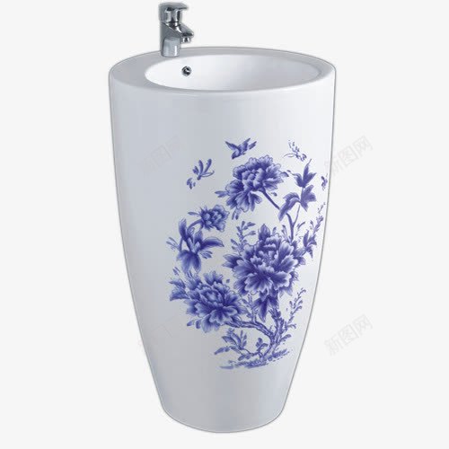 青花瓷器洗手盆png免抠素材_新图网 https://ixintu.com 产品实物 洗手池 洗手盆 青花瓷