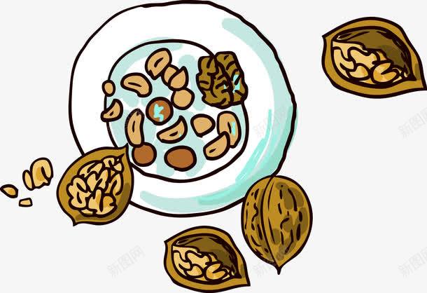 手绘核桃零食png免抠素材_新图网 https://ixintu.com