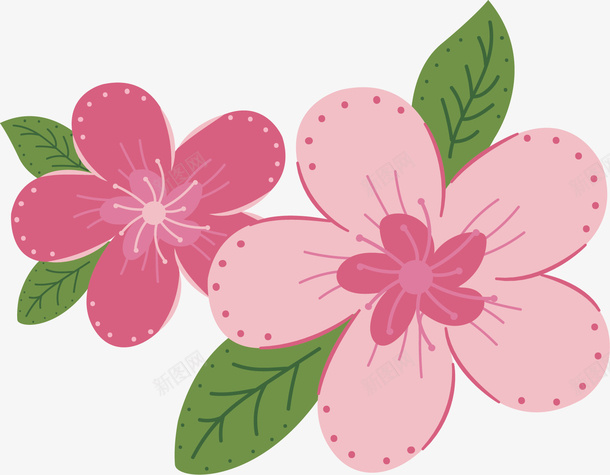 开放的花朵矢量图ai免抠素材_新图网 https://ixintu.com 卡通 商务 手绘 桃花 简约 粉色 花朵 矢量图
