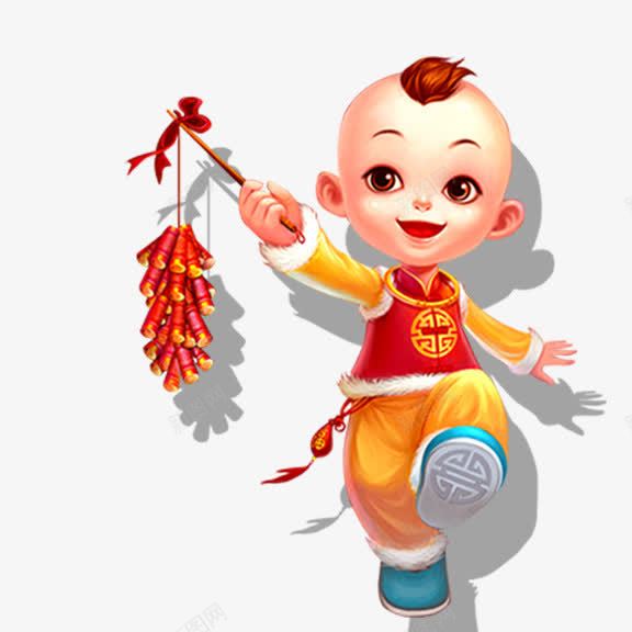 可爱男孩新年春节鞭炮png免抠素材_新图网 https://ixintu.com 可爱 新年 春节 男孩 鞭炮