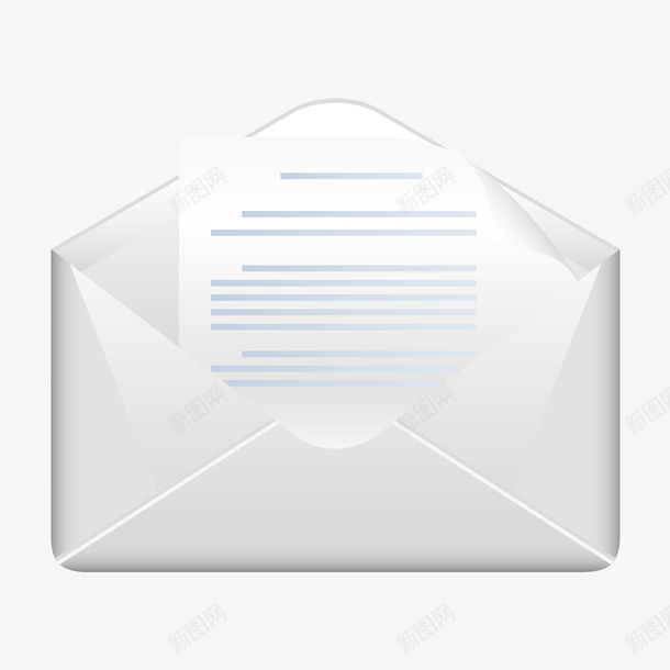 邮箱psd免抠素材_新图网 https://ixintu.com 扁平化 白色 素材 邮箱