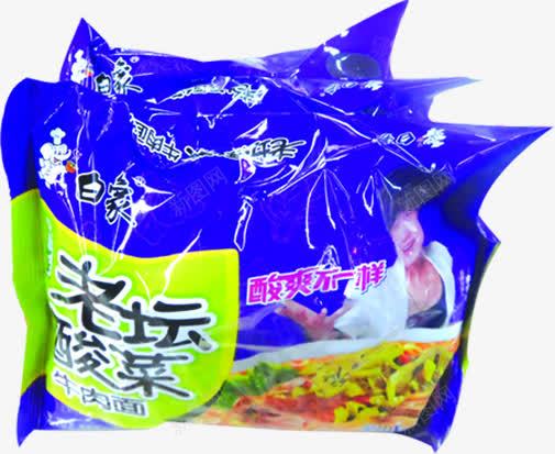 蓝色白象老坛酸菜方便面包装png免抠素材_新图网 https://ixintu.com 包装 方便面 蓝色 酸菜