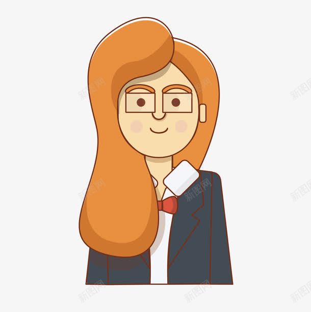人物png免抠素材_新图网 https://ixintu.com 戴眼镜的姑娘 职业女性 长发女性
