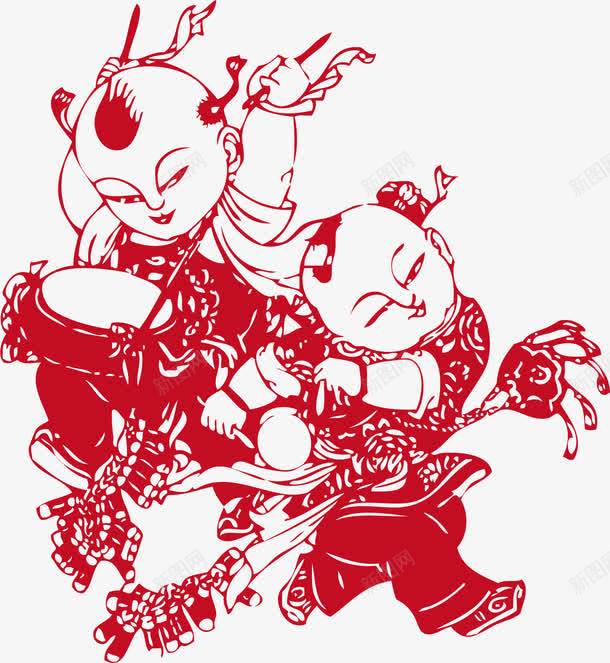敲鼓的人png免抠素材_新图网 https://ixintu.com 剪影 卡通 敲鼓 红色剪剪影环 红色剪影花 红色剪影花卉 红色剪影边 红色剪纸花