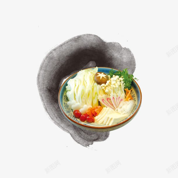 鲜嫩白菜png免抠素材_新图网 https://ixintu.com 水果 白菜拼盘 金针菇 鲜菇