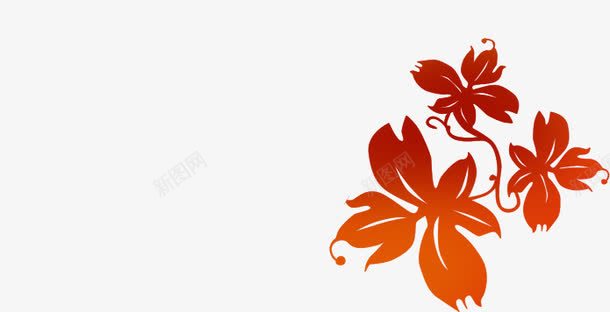 三朵深色的小花背景png免抠素材_新图网 https://ixintu.com 深色 素材 背景