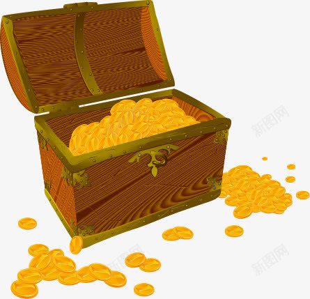 金币矢量图ai免抠素材_新图网 https://ixintu.com 卡通 宝藏 插图 藏宝箱 财富 金币 矢量图