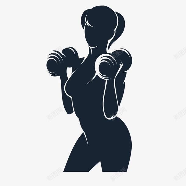 举着杠铃的女子矢量图ai免抠素材_新图网 https://ixintu.com 女子 杠铃 瘦身减肥 矢量图
