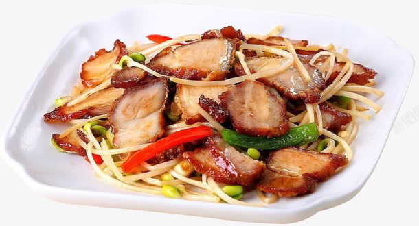 豆芽炒炸肉png免抠素材_新图网 https://ixintu.com 大豆芽炒炸肉 美食 餐饮美食