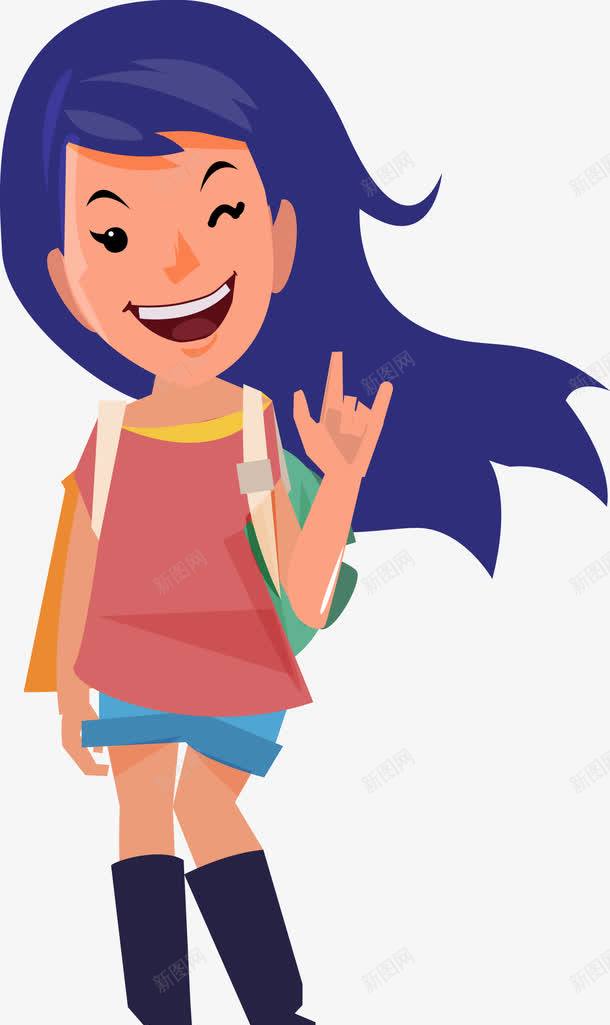 眨眼睛微笑的小女孩png免抠素材_新图网 https://ixintu.com 助教 卡通 卡通人物 卡通女孩 女孩 工作 职业 职员