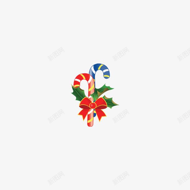 红色蓝色节日拐杖png免抠素材_新图网 https://ixintu.com 免扣 拐杖 红色 节日 蓝色