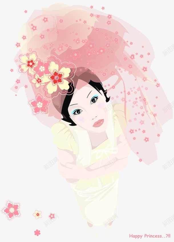 卡通手绘婚纱png免抠素材_新图网 https://ixintu.com 头纱 手绘婚纱 新娘 美女