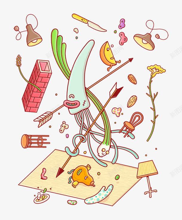 手绘抽象失重食材png免抠素材_新图网 https://ixintu.com 创意 卡通 失重 手绘 手绘插画 插画 漂浮