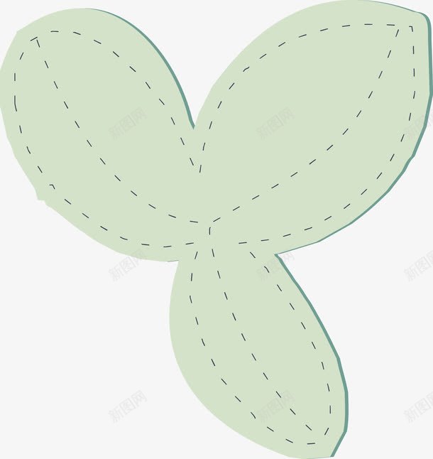 针线小花png免抠素材_新图网 https://ixintu.com 小花 绿色 花卉 虚线 针线