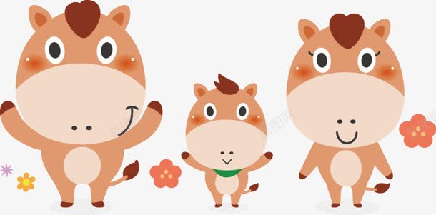 创意合成扁平风格小鹿的一家人png免抠素材_新图网 https://ixintu.com 一家人 创意 合成 扁平 风格