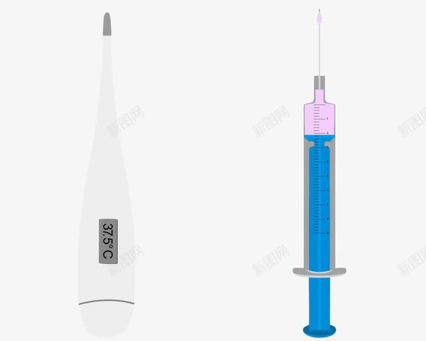 注射器温度计png免抠素材_新图网 https://ixintu.com 刻度 手绘 水温 水温计 注射器 测试 温度计