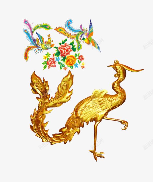 传统元素凤凰孔雀psd免抠素材_新图网 https://ixintu.com 凤凰 孔雀