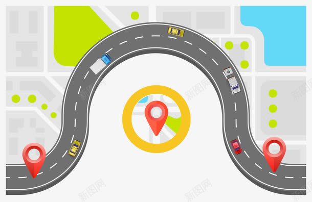 行驶道路png免抠素材_新图网 https://ixintu.com 坐标 道路 驾车