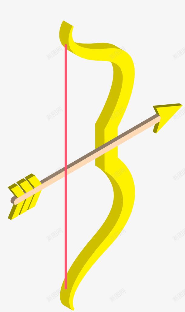 卡通弓箭png免抠素材_新图网 https://ixintu.com 卡通 卡通弓箭 射箭 弓箭 换色弓 武器 黄色