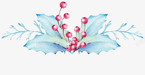 绿色树叶上的红色果子png免抠素材_新图网 https://ixintu.com 叶子 手绘植物 果子 植物 绿叶 绿植 绿色树叶
