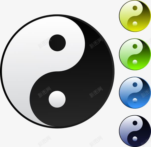 太极阴阳图标png_新图网 https://ixintu.com 图标 太极 彩色 阴阳
