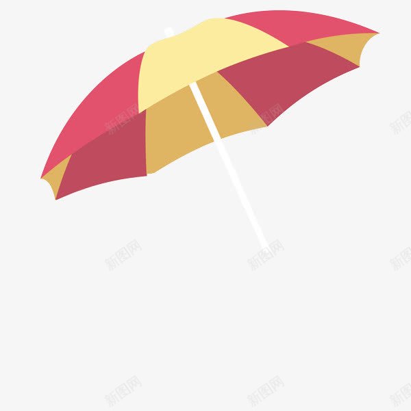 手绘太阳伞png免抠素材_新图网 https://ixintu.com 夏日 太阳伞 手绘 红黄色