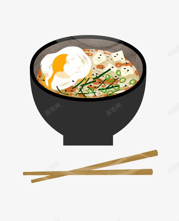 卡通荷包蛋豆腐汤png免抠素材_新图网 https://ixintu.com 美食 荷包蛋 葱花 豆腐汤