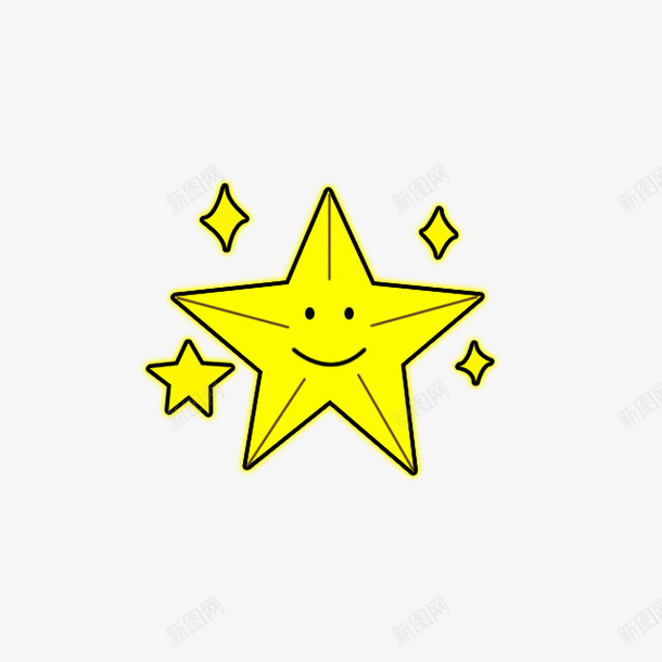 卡通星星png免抠素材_新图网 https://ixintu.com 五角星 可爱卡通 星星 星星emoji 黄色星星表情