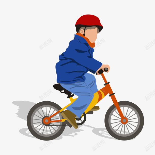 卡通少年png免抠素材_新图网 https://ixintu.com 上学少年孩子男孩单车 学生