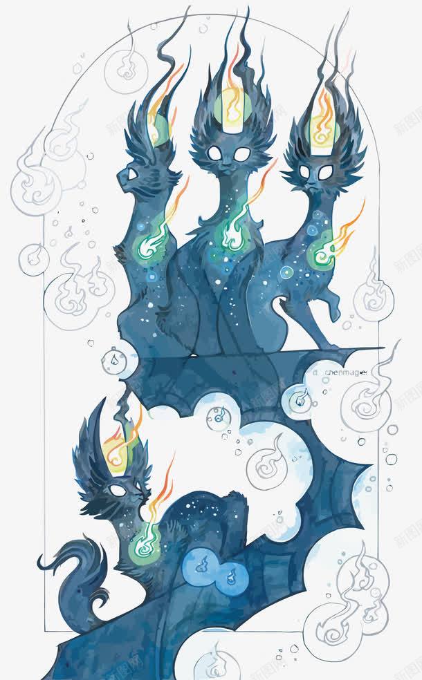 猫妖png免抠素材_新图网 https://ixintu.com PNG图片 PNG图片素材 PNG素材 PNG素材免费下载 猫妖 蓝色 魔幻