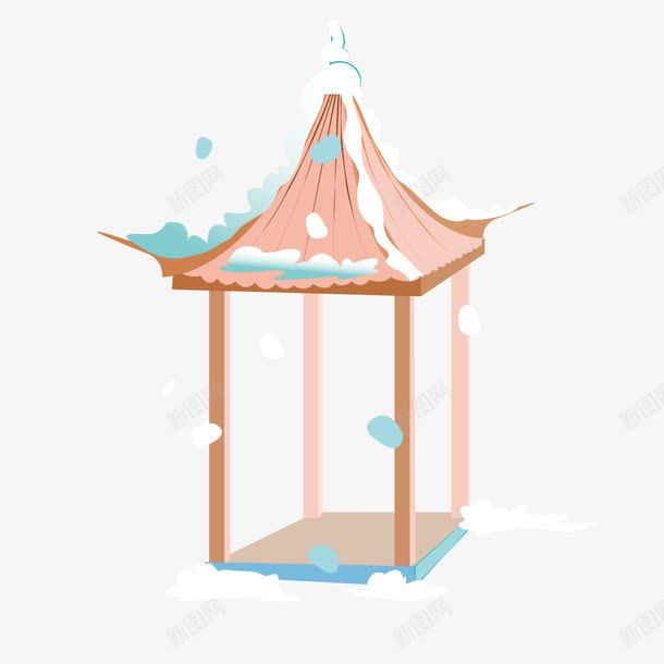 质感粉色卡通亭子png免抠素材_新图网 https://ixintu.com 亭子 卡通 粉色 质感