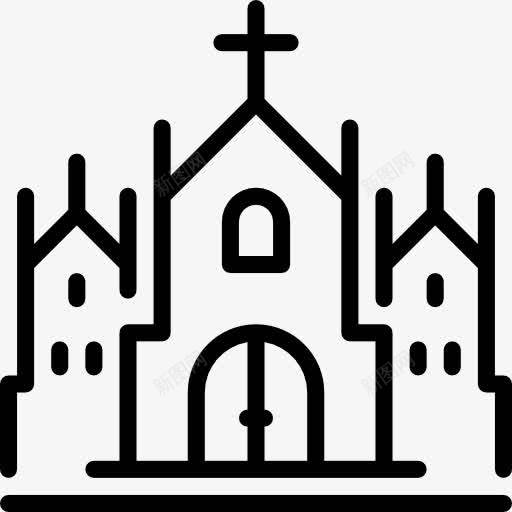 大教堂图标png_新图网 https://ixintu.com 基督教 天主教 教堂 文化 纪念碑