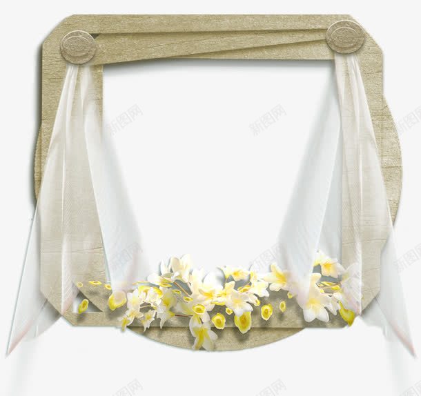 装饰窗帘png免抠素材_新图网 https://ixintu.com 家具 帘子 白色 花朵 阳台