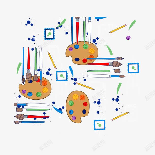 画板和画笔矢量图ai免抠素材_新图网 https://ixintu.com 画板 画笔 矢量画板 绘画用品 矢量图