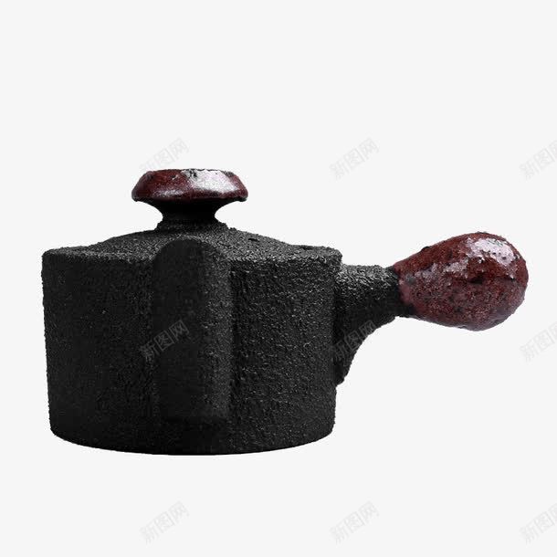 粗陶侧把壶陶瓷功夫茶具png免抠素材_新图网 https://ixintu.com 仿古小号泡茶 全手工陶瓷家用茶壶 壶 过滤
