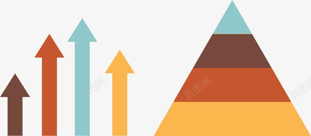 向上箭头信息图表png免抠素材_新图网 https://ixintu.com 信息图表 向上箭头 商务 矢量素材 金字塔